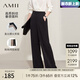 AMII七夕禮物2025夏新款直出腰頭百搭闊腿褲休閑褲長(zhǎng)褲直筒褲女黑色褲 黑色 L 165/72A