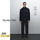 Massimo Dutti折扣升級(jí)2025男裝簡約高級(jí)感皮革衣領(lǐng)棉質(zhì)夾克外套03483518 藏青色 L 尺碼偏小