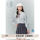 紫涵（ZIHAN）紫涵設計感長(cháng)袖襯衫女秋季淑女寬松顯瘦翻領(lǐng)純棉小衫襯衣 晴空藍 M
