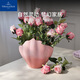 唯寶（Villeroy Boch）【新品】簡(jiǎn)約珠光貝影珊瑚粉花瓶 家居客廳 藝術(shù)裝飾 擺件 新婚禮 貝殼花瓶3.5L