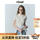ELAND【長絨棉】衣戀襯衫女袖口花邊圓角領(lǐng)微彈修身上衣25夏新款 象牙白/白色(39)Ivory S /160