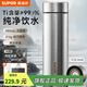 蘇泊爾（SUPOR）純鈦保溫杯男女士茶水分離高顏值大容量直身高端燜泡茶水杯 冰花銀480ml【純鈦茶濾+杯蓋】