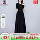 AEMAPE杭州高端桑蠶絲真絲連衣裙女裝2025新款夏季大品牌高級感黑色裙子 黑色長款 XL