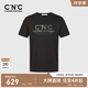 C'N'CCNC男裝春夏新款圓領(lǐng)短袖T恤意大利品牌logo燙鉆設計經(jīng)典羅紋領(lǐng)黑色46 /(165/84A)