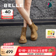 百麗（Belle）七夕禮物百搭馬丁靴女商場同款真皮戶外徒步短靴B8P1DDD4 棕色 35 (225mm)