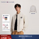 TOMMY HILFIGER【雙面穿】秋冬男女休閑美式學(xué)院棒球領(lǐng)飛行員夾克外套34451 米白色/印花AEF S （推薦：120-135斤）