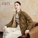 菲妮迪（FINITY）菲妮迪90白鵝絨羽絨服冬季新款絎縫短款輕薄保暖外套女 金咖色 XL