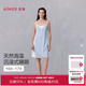 愛慕（Aimer）春夏海藻睡眠衣睡衣女棉質(zhì)細(xì)肩帶吊帶家居睡裙AM42B381 遠(yuǎn)天藍(lán)K7D L 170