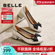 百麗（Belle）羊皮媽媽鞋高跟單鞋女商場(chǎng)同淺口單鞋B5T1DCQ4 米白 38 (240mm)