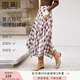 香影不規(guī)則咖色格子半身裙女2025秋季新款垂墜感高腰氣質(zhì)大擺裙子 咖色 S 155/60A/85-95斤