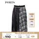 PORTS寶姿春夏新品半身裙百褶裙LM8S028MPT031 黑色印花 M (6)