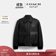 蔻馳（COACH）新款?yuàn)W萊男士牛皮革FLIGHT 商務(wù)夾克外套黑色 黑色 M