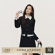 歐時力OCHIRLY 澳大利亞進口美麗諾羊毛香風(fēng)針織外套女士高級感 黑灰 S