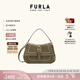 芙拉（FURLA）【七夕禮物】FLOW牛皮中號(hào)女士單肩斜挎包可手提百搭休閑通勤包包 鼠尾草綠花色