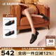 萊爾斯丹2025新款復(fù)古小香風(fēng)一腳蹬樂福女單鞋七夕禮物19002 黑色BKL 37