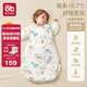 愛(ài)貝迪拉（AIBEDILA）嬰兒睡袋秋冬竹棉暖姜恒溫一體式防驚跳嬰幼兒睡衣防踢被中厚L藍