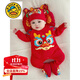 G.DUCKKIDS嬰兒百日宴秋冬季滿(mǎn)月寶寶衣服保暖喜慶周歲禮服龍年大紅色連體衣 祥龍獻?！緤A絲棉】 59cm