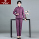 俞兆林（YUZHAOLIN）中老年人女士羽絨棉服內膽套裝秋冬季媽媽裝輕薄修身保暖棉襖兩 葡萄紫女套裝 2XL 建議105-115斤