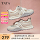他她（TATA）厚底休閑阿甘鞋女鞋輕便軟底復(fù)古運(yùn)動鞋2025春秋新款 米色 37