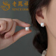 老鳳祥足銀奢幾何方糖耳扣女精致簡(jiǎn)約耳環(huán)溫柔小眾耳飾生日禮物老婆女友 幾何方糖耳扣*品牌禮盒