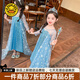 G.DUCKKIDS小黃鴨童裝愛(ài)莎公主裙女童連衣裙夏季兒童裙子冰雪奇緣女孩禮服裙 艾莎公主裙+皇冠魔法棒 120 尺碼5~6歲【110-120cm】cm