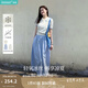 茵曼法式POLO領(lǐng)鏤空薄針織衫2025夏季女裝新款立體花朵短袖上衣 奶油白 M