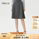 PRICH【零染】簡約通勤半身裙套裝春秋新款設(shè)計感顯瘦A字裙女 15灰色 M 165