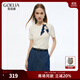 歌莉婭上衣女2025新款流行穿搭獨特天絲針織短袖T恤1E6R5H540 05W米白 L