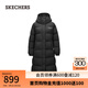 斯凱奇（Skechers）男女款羽絨外套長款防潑水科技防風耐磨保暖P424W061 碳黑/0018 M