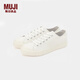 無印良品（MUJI）男女通用不易疲勞不易沾水運動鞋無性別男款女款小白鞋帆布鞋鞋子 米白色2S 34 碼/220mm（尺碼偏大拍小一碼）