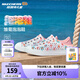Skechers斯凱奇童鞋女童洞洞鞋沙灘鞋夏季一腳套印花透氣兒童涼鞋302114L 【雛菊】白色/粉紅色/WPK 32