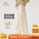 英氏（YEEHOO）女童褲子兒童長褲中大童裝衛(wèi)褲寬松闊腿褲休閑運(yùn)動秋 米白色 150