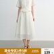 獨束大碼女裝新中式月光白色提花套裝2025夏裝微胖MM國風(fēng)時(shí)尚套裝 半身裙-月光白 XL （尺碼：3）