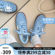 卡帕（Kappa）官方德訓(xùn)鞋男女鞋情侶同款復(fù)古低幫板鞋百搭休閑鞋子 品月藍(lán)  38 