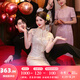 枝己新中式新娘旗袍2025新款披肩款夏季薄款結(jié)婚訂婚旗袍裙敬酒服婚服 HF059 M