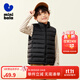 迷你巴拉【三防】男女童防風(fēng)保暖連帽羽絨服寶寶撞色羽絨馬甲 黑色90001 120