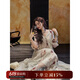 三吉黑花【鳳棲梧】羽扇絲蕾絲連衣裙 赤紅米 L