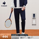 樂(lè)卡克（Le coq sportif）法國(guó)公雞夏季男士網(wǎng)球梭織輕薄彈力時(shí)尚運(yùn)動(dòng)長(zhǎng)褲 藏青色 2XL