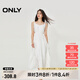 ONLY2025春季新款鏤空設(shè)計純色高腰長裙吊帶連衣裙女|125107100 A43奶油白色 M