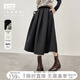 對白優(yōu)雅赫本風(fēng)半身裙女春裝新款2025年黑色流行傘裙氣質(zhì)通勤裙子 黑色 M