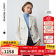 朗姿法式工裝風(fēng)口袋復古小香風(fēng)夾克短外套長(cháng)袖上衣春季新款 米白色2 M