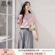 香影粉色t恤女裝短袖正肩2025夏季新款圓領卡通刺繡減齡上衣小衫 粉色 M 160/84A/95-110斤
