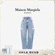Maison Margiela【明星同款】馬吉拉割裂Oversize刀割牛仔褲子直筒長(zhǎng)褲男女 470海軍藍(lán) 褲長(zhǎng)偏長(zhǎng) XS 36