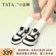 他她（TATA）七夕小企鵝厚底小白鞋女鞋透氣新款松糕板鞋休閑鞋GMX01AM5 黑/白 37