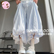 CS.LION藍(lán)色格子花苞裙褲女夏季薄2025新款休閑顯瘦小個(gè)子寬松垂感闊腿褲 藍(lán)色格子【款】 常規(guī) L 100-115斤
