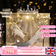 Ebonka高端品牌水晶高跟鞋女細(xì)跟珍珠蝴蝶結(jié)單鞋亮片婚鞋生日禮物 金灰(蝴蝶結(jié))+女王皇冠 36 跟高7cm 【免費刻字/賀卡】