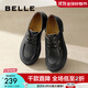 百麗（Belle）羊皮氣質(zhì)通勤牛津鞋女商場(chǎng)款舒適平跟單鞋小皮鞋A7G1DAM4 黑色 36 (230mm)