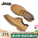 Jeep吉普男鞋秋冬新款英倫風(fēng)透氣低幫工裝鞋男戶外休閑大頭馬丁靴子男 土黃色(運動碼) 41 (255mm)