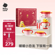 babycare寶寶輔食碗不銹鋼吃飯兒童餐具恐龍保溫杯送禮物新生兒禮盒6件套