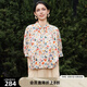 謎底花色襯衫分袖女2025夏新款復(fù)古寬松下擺可收縮襯衣256MC6202 卡其花 S